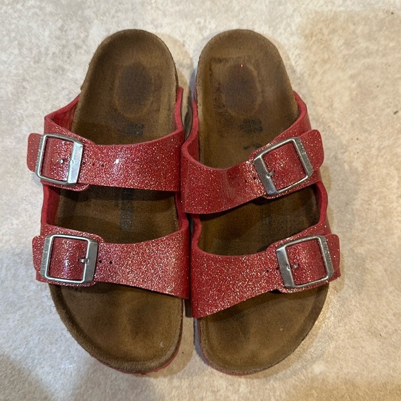 Birkenstock Arizona Pink Glitter Sandals 32 - Picture 1 of 7